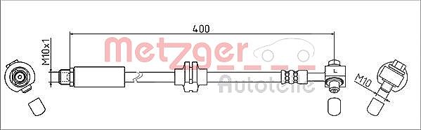 Metzger Autoteile Bremsschlauch [Hersteller-Nr. 4111623] für Vauxhall, Opel, Chevrolet