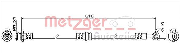 Metzger Autoteile Bremsschlauch [Hersteller-Nr. 4111961] für Nissan