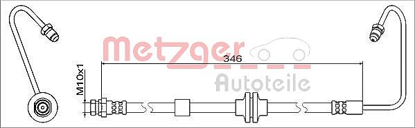Metzger Autoteile Bremsschlauch [Hersteller-Nr. 4119371] für Renault