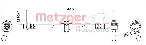 Metzger Autoteile Bremsschlauch [Hersteller-Nr. 4111952] für Vauxhall, Opel