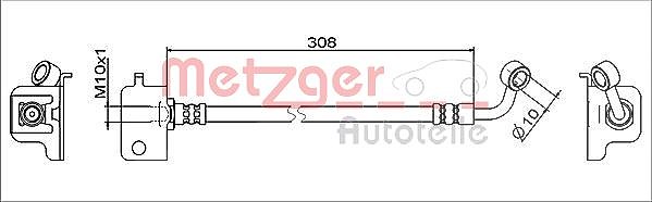 Metzger Autoteile Bremsschlauch [Hersteller-Nr. 4111566] für Hyundai