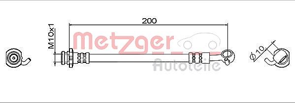Metzger Autoteile Bremsschlauch [Hersteller-Nr. 4111954] für Renault, Nissan