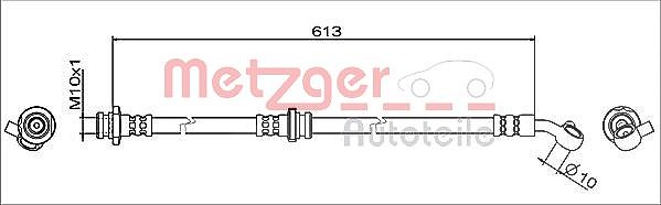 Metzger Autoteile Bremsschlauch [Hersteller-Nr. 4111949] für Nissan
