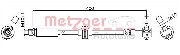 Metzger Autoteile Bremsschlauch [Hersteller-Nr. 4111622] für Opel, Vauxhall, Chevrolet