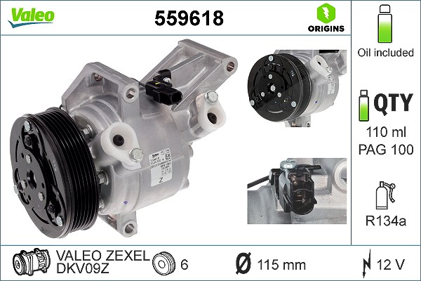 Valeo Kompressor, Klimaanlage [Hersteller-Nr. 559618] für Mazda