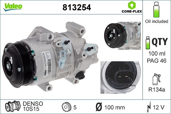 Valeo Kompressor, Klimaanlage [Hersteller-Nr. 813254] für Toyota