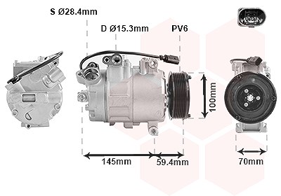 Van Wezel Kompressor, Klimaanlage [Hersteller-Nr. 0300K342] für VW, Audi