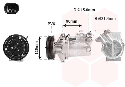 Van Wezel Kompressor, Klimaanlage [Hersteller-Nr. 4300K495] für Dacia