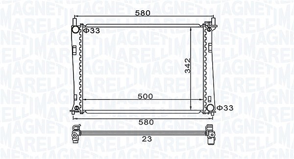 Magneti Marelli Kühler, Motorkühlung [Hersteller-Nr. 350213152600] für Mazda, Ford