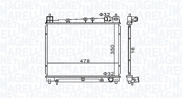 Magneti Marelli Kühler, Motorkühlung [Hersteller-Nr. 350213152900] für Toyota