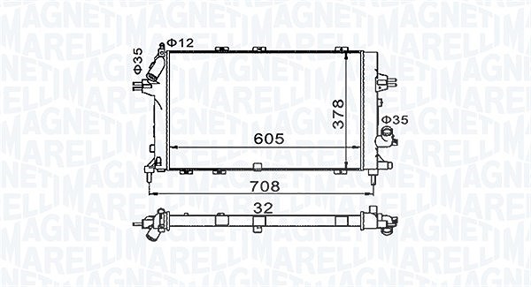 Magneti Marelli Kühler, Motorkühlung [Hersteller-Nr. 350213153400] für Opel, Vauxhall
