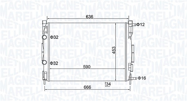 Magneti Marelli Kühler, Motorkühlung [Hersteller-Nr. 350213153500] für Renault