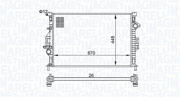 Magneti Marelli Kühler, Motorkühlung [Hersteller-Nr. 350213158700] für Ford, Volvo