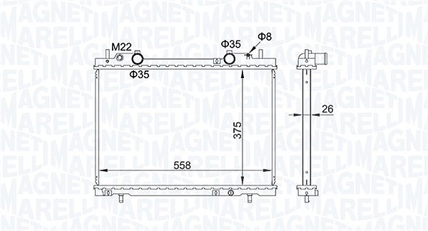 Magneti Marelli Kühler, Motorkühlung [Hersteller-Nr. 350213163900] für Fiat
