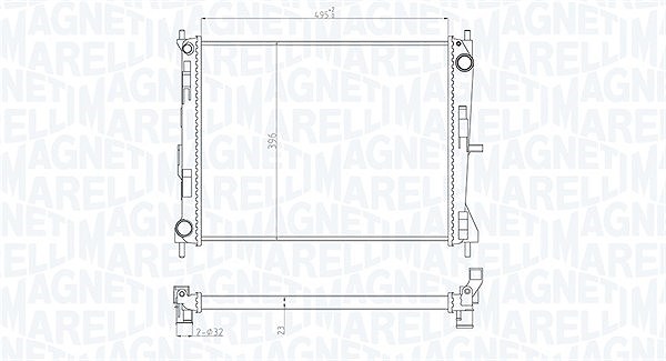 Magneti Marelli Kühler, Motorkühlung [Hersteller-Nr. 350213165300] für Nissan, Renault