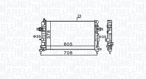 Magneti Marelli Kühler, Motorkühlung [Hersteller-Nr. 350213159300] für Vauxhall, Opel