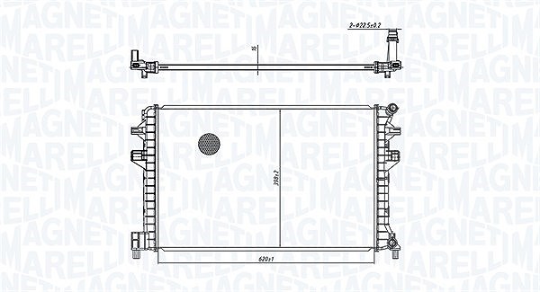 Magneti Marelli Kühler, Motorkühlung [Hersteller-Nr. 350213166300] für Skoda, Audi, Seat, VW