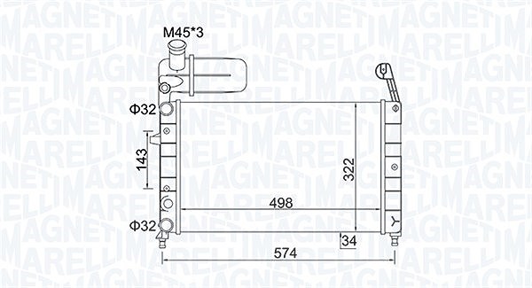 Magneti Marelli Kühler, Motorkühlung [Hersteller-Nr. 350213154400] für Lancia, Fiat