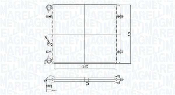 Magneti Marelli Kühler, Motorkühlung [Hersteller-Nr. 350213166700] für Skoda, Seat, VW