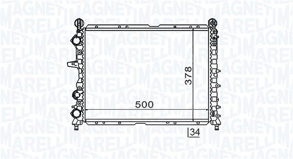Magneti Marelli Kühler, Motorkühlung [Hersteller-Nr. 350213154600] für Alfa Romeo, Lancia, Fiat