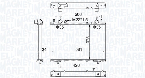 Magneti Marelli Kühler, Motorkühlung [Hersteller-Nr. 350213154800] für Fiat