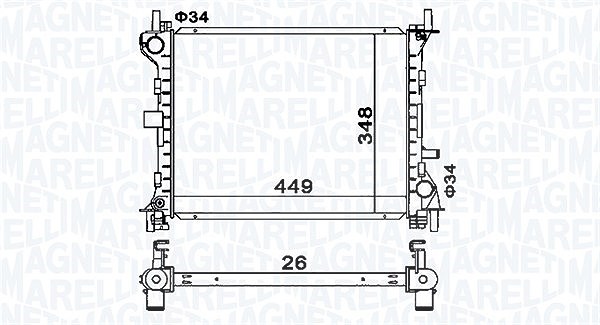 Magneti Marelli Kühler, Motorkühlung [Hersteller-Nr. 350213160300] für Ford