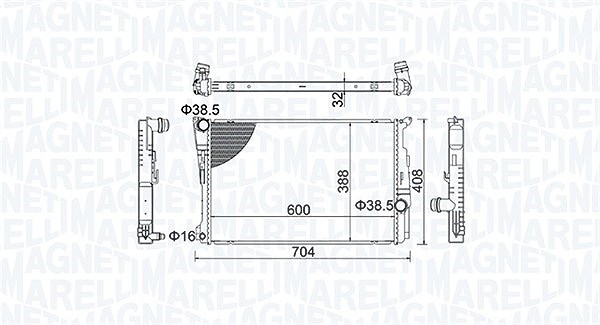 Magneti Marelli Kühler, Motorkühlung [Hersteller-Nr. 350213155200] für BMW