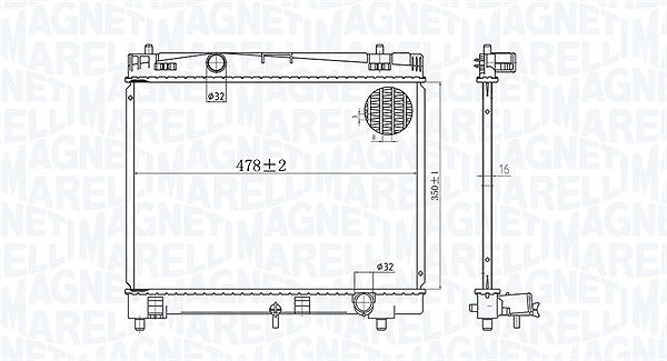 Magneti Marelli Kühler, Motorkühlung [Hersteller-Nr. 350213167600] für Toyota