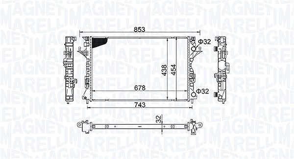 Magneti Marelli Kühler, Motorkühlung [Hersteller-Nr. 350213152200] für Renault