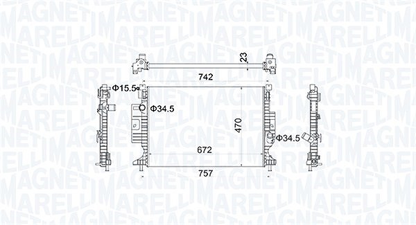Magneti Marelli Kühler, Motorkühlung [Hersteller-Nr. 350213155300] für Ford