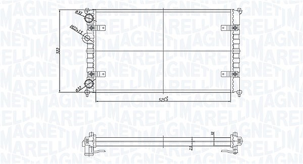 Magneti Marelli Kühler, Motorkühlung [Hersteller-Nr. 350213167700] für VW, Seat
