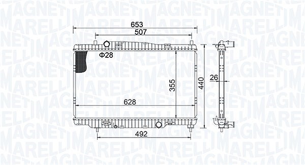 Magneti Marelli Kühler, Motorkühlung [Hersteller-Nr. 350213155400] für Ford