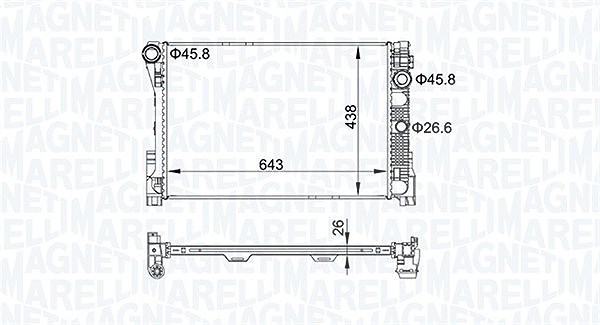 Magneti Marelli Kühler, Motorkühlung [Hersteller-Nr. 350213161300] für Mercedes-Benz