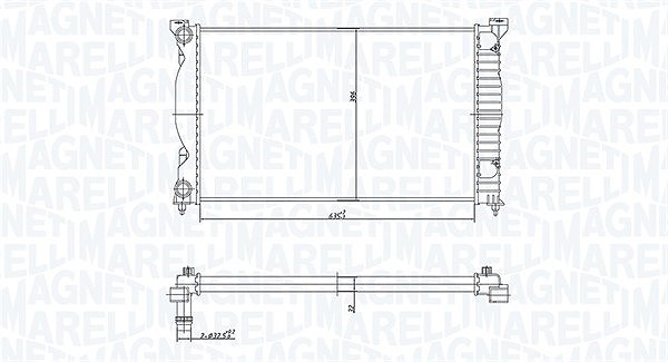Magneti Marelli Kühler, Motorkühlung [Hersteller-Nr. 350213168200] für Audi, Seat