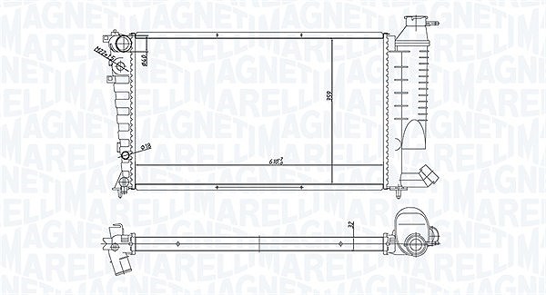 Magneti Marelli Kühler, Motorkühlung [Hersteller-Nr. 350213168400] für Citroën