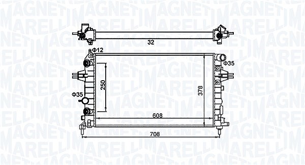 Magneti Marelli Kühler, Motorkühlung [Hersteller-Nr. 350213161700] für Vauxhall, Opel