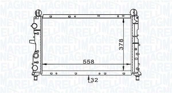 Magneti Marelli Kühler, Motorkühlung [Hersteller-Nr. 350213168900] für Lancia, Alfa Romeo, Fiat