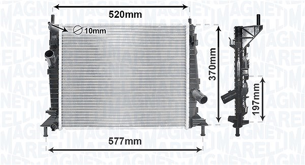 Magneti Marelli Kühler, Motorkühlung [Hersteller-Nr. 350213169900] für Ford