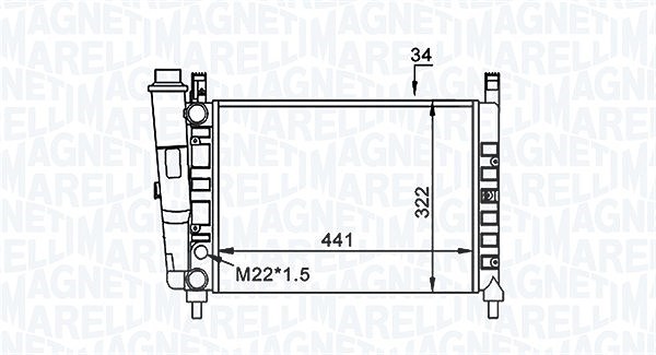Magneti Marelli Kühler, Motorkühlung [Hersteller-Nr. 350213162300] für Fiat