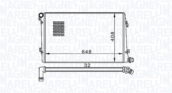 Magneti Marelli Kühler, Motorkühlung [Hersteller-Nr. 350213157300] für Skoda, Seat, VW, Audi