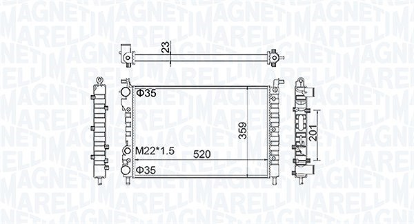 Magneti Marelli Kühler, Motorkühlung [Hersteller-Nr. 350213171100] für Fiat
