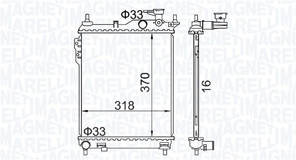 Magneti Marelli Kühler, Motorkühlung [Hersteller-Nr. 350213162400] für Hyundai