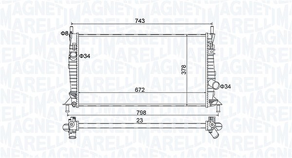 Magneti Marelli Kühler, Motorkühlung [Hersteller-Nr. 350213157400] für Volvo, Mazda, Citroën, Ford