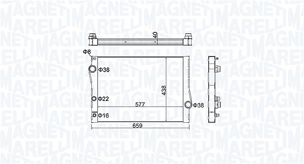 Magneti Marelli Kühler, Motorkühlung [Hersteller-Nr. 350213163500] für BMW