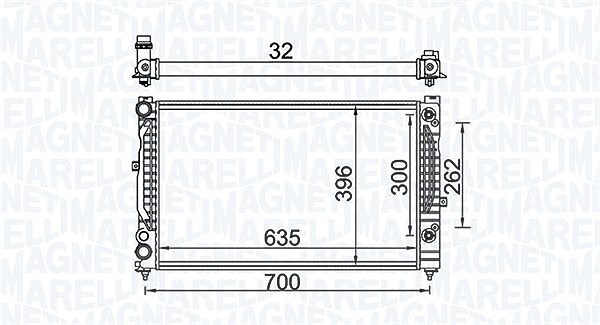 Magneti Marelli Kühler, Motorkühlung [Hersteller-Nr. 350213157600] für Skoda, VW, Audi