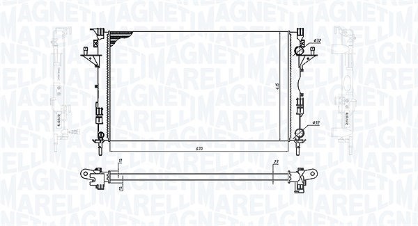 Magneti Marelli Kühler, Motorkühlung [Hersteller-Nr. 350213171900] für Renault