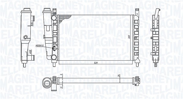 Magneti Marelli Kühler, Motorkühlung [Hersteller-Nr. 350213172400] für Fiat, Innocenti