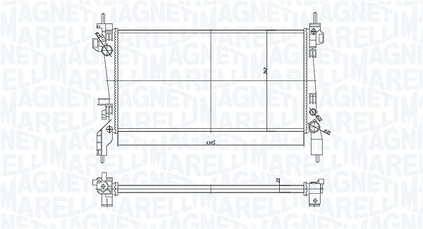 Magneti Marelli Kühler, Motorkühlung [Hersteller-Nr. 350213172600] für Peugeot, Citroën, Fiat