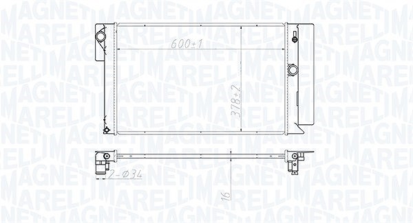 Magneti Marelli Kühler, Motorkühlung [Hersteller-Nr. 350213173100] für Toyota