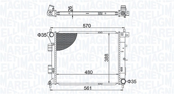 Magneti Marelli Kühler, Motorkühlung [Hersteller-Nr. 350213173600] für Hyundai, Kia